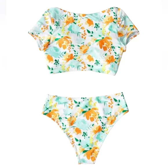 Cupshe Floral Tie knot High-Waiste  Swim Set - Small - Picture 5 of 10